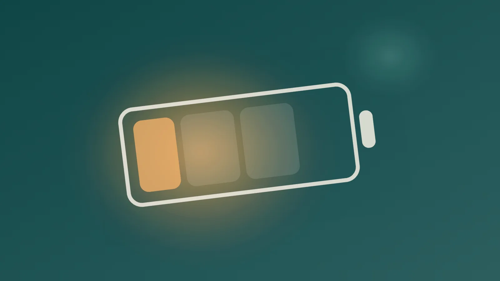 Batterie presque vide sur fond vert sombre, illustration de l'épuisement professionnel