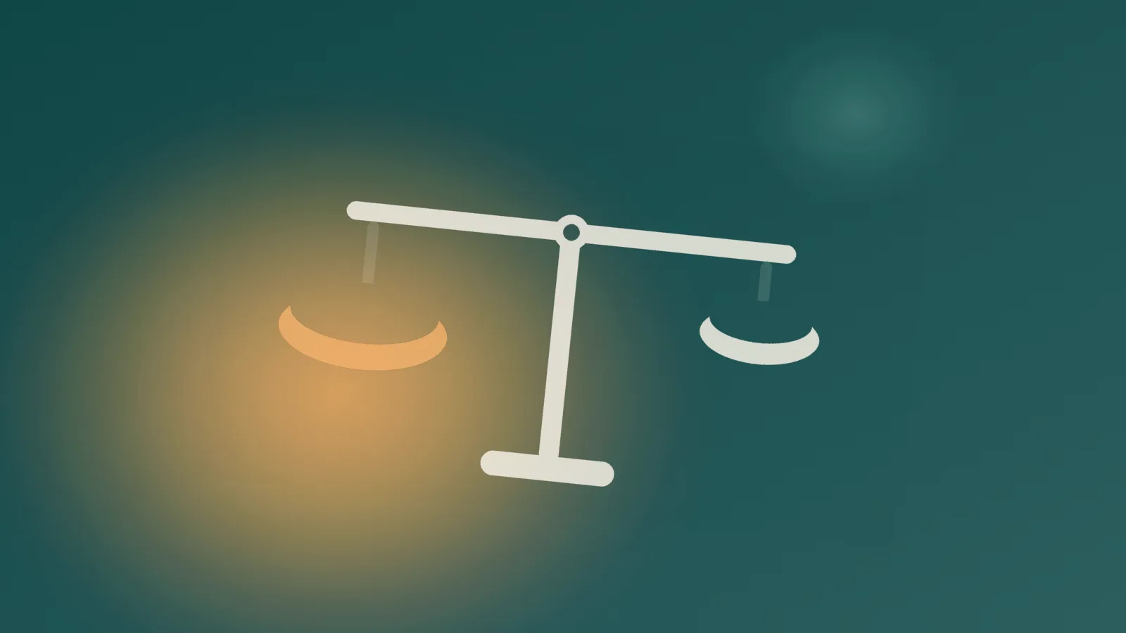 Balance qui penche entre un plateau lourd ambre et un plateau leger, illustration de la limite entre tristesse et depression